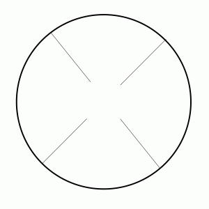 Anjo de renda - Molde circular com 4 cortes