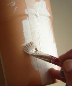  pintura esponjado - pintando o vaso