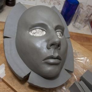 Colocação das paredes de argila mascara