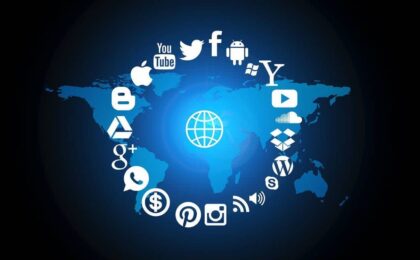 mapa mundi redes sociais